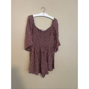 En Créme Floral Print Romper Woman’s Size Medium Summer One Piece